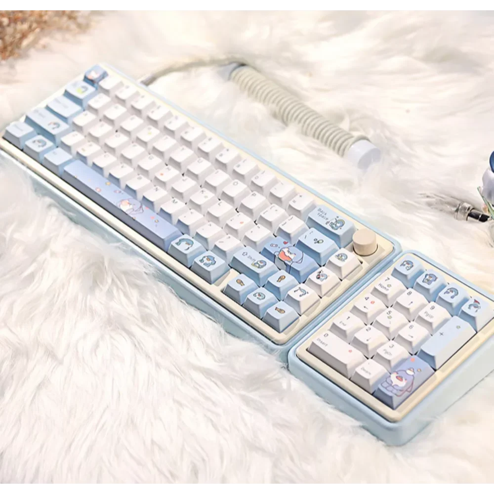 Juego de teclas de tiburón con sangre caliente, termoublimación, 131 teclas, dibujos animados de cereza para teclado mecánico MX Switch 60/84/90/104/108 - imagen 2