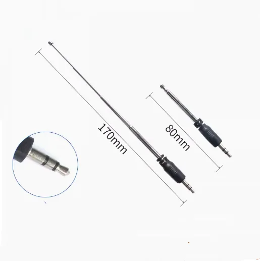 El conector macho de 3,5 mm de antena de varilla telescópica de radio FM se utiliza para la radio del teléfono móvil con altavoz. - imagen 3