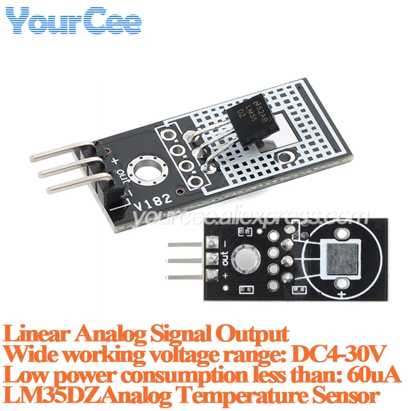 Módulo Sensor de temperatura analógico de alta presión LM35DZ, salida de señal analógica lineal DC4 ~ 30V LM35DZ/NOPB LM35DZ LM35, 10 Uds./1 ud.