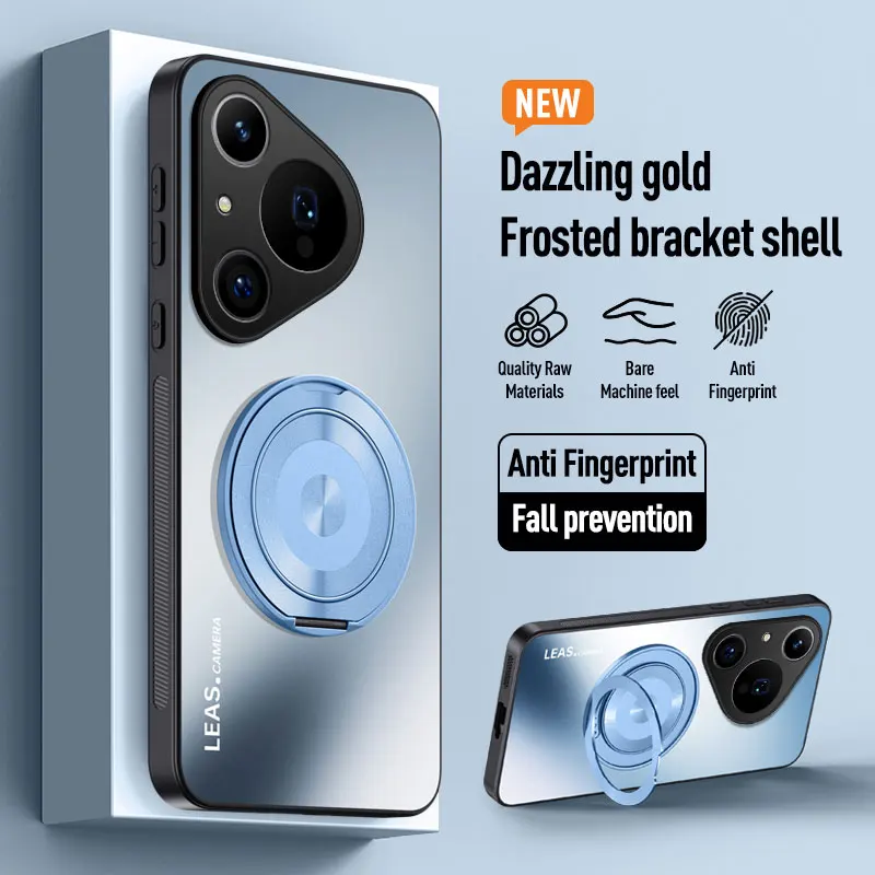 For Huawei Pura 70 80 Ultra P60 P50 P40 P30 Mate 70 60 50 40 30 20 Pro Magnet Ring Stand Back Phone Case Ring Lens Protect Cover