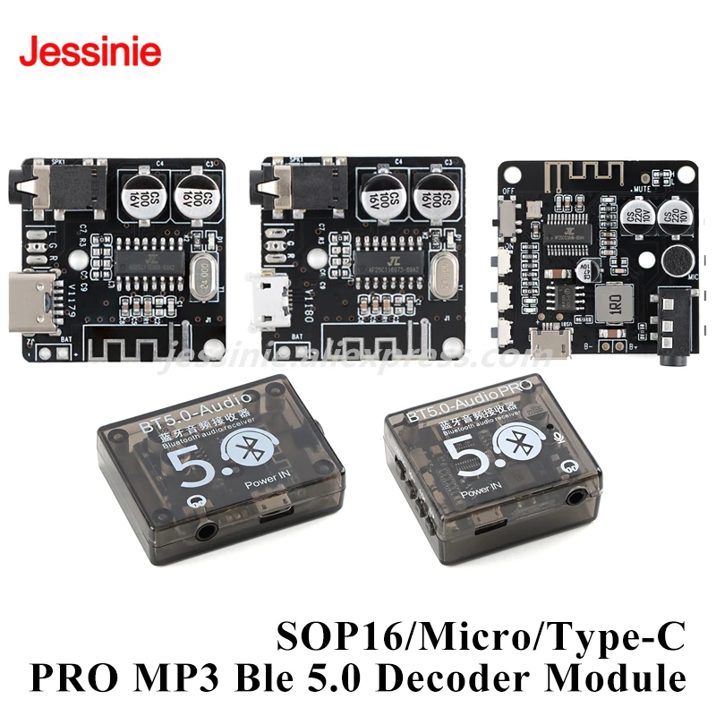 Módulo de placa de decodificación Pro Ble 5,0, receptor de Audio, altavoz, placa amplificadora de potencia SOP16 Micro tipo C para altavoz de coche MP3 DIY, 3,7 V-5V