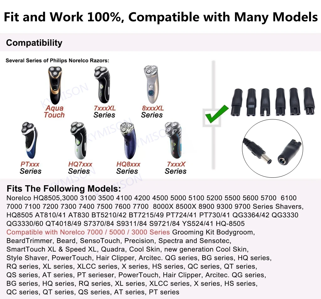 Cable de alimentación de 8 Uds., cargador de repuesto de 5V, adaptador USB adecuado para todo tipo de cortapelos eléctricos - imagen 5