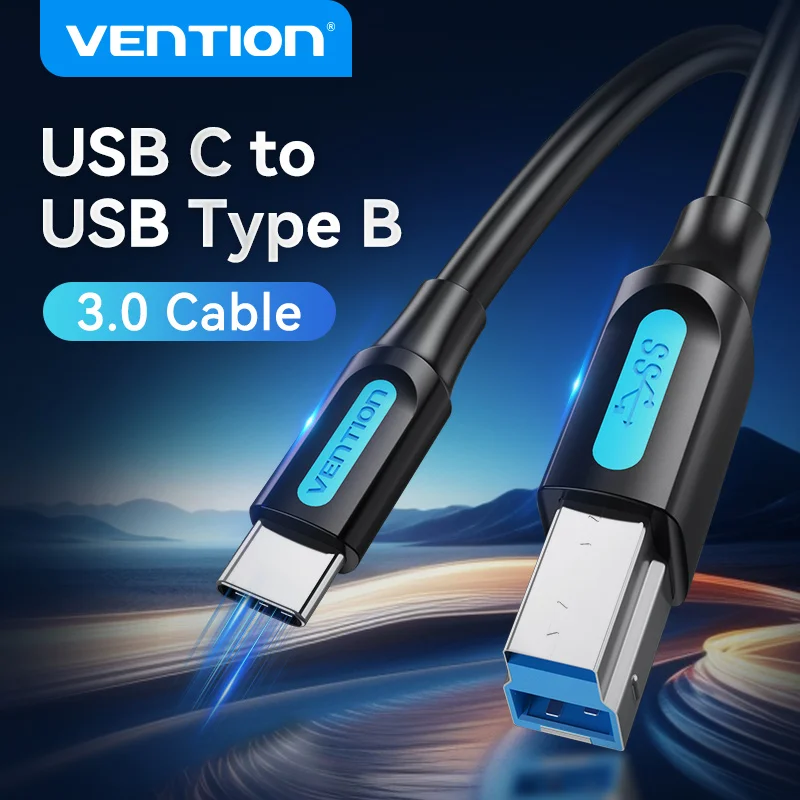 Vention Cable USB C a USB tipo B 3,0 para MacBook Pro HP Canon Brother Epson Dell Samsung impresora tipo C Cable cuadrado