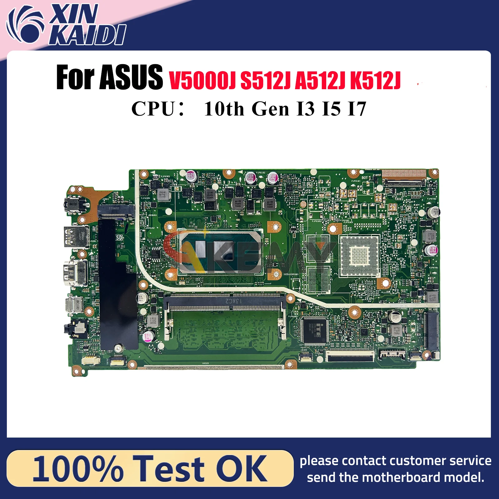 Placa base para ordenador portátil X512JA para ASUS F512J X512J S512J X512JF X512JP X512JAU V5000J K512J A512J X512JAW con CPU I3/I5 I7