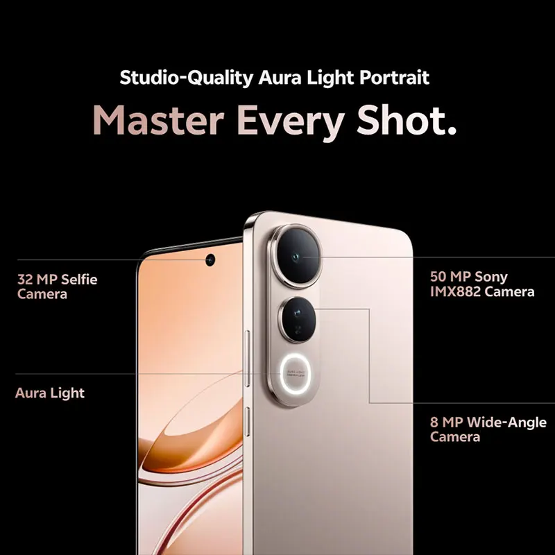 Versión Global Vivo V50 Lite 5G Smartphone MTK Dimensity 6300 6.77″ AMOLED Display 6500mAh Batería 90W Charge 50MP Cámara Trasera - imagen 4