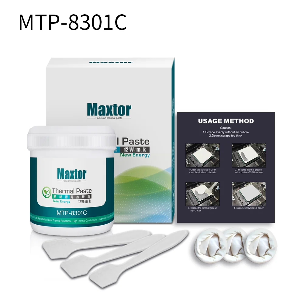 Maxtor MTP-8301c pasta térmica 300g para CPU GPU PS4 ventilador de refrigeración ordenador MCU disipador de calor grasa conductora térmica radiador de chasis - imagen 5