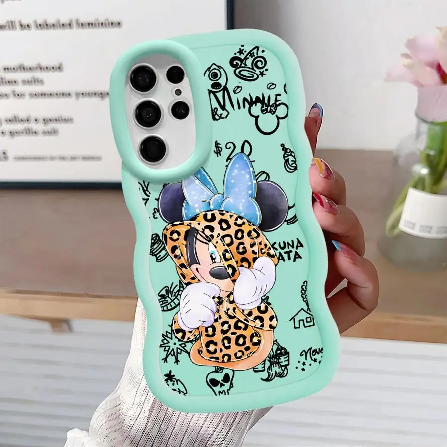 Funda de teléfono suave para Samsung Galaxy S24 S25 + S24 + S25 S23 Plus S21 S22 Ultra S20 FE leopardo Minnie Mickey - imagen 3