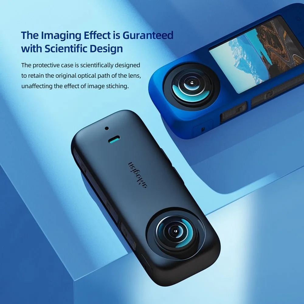 Cubierta protectora de tapa de lente para Insta360 X3, funda protectora de silicona a prueba de polvo, accesorios de Cámara de Acción panorámica - imagen 4