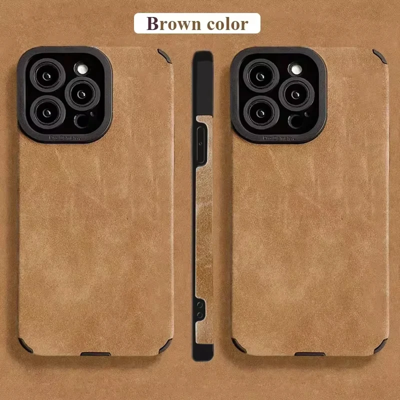 Funda de protección de cámara a prueba de golpes para teléfono, carcasa de cuero suave, parachoques mate, para iPhone 15, 14, 13, 12, 11 Pro Max, X, XR - imagen 4