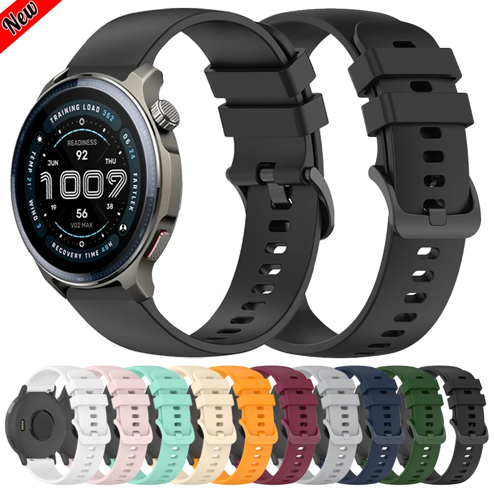 Correa de silicona de 20mm y 22mm para Amazfit Active 2/BALANCE 2 BIP 6 GTR 4, pulsera para Garmin Forerunner 570 165 Venu 3 Sq 2