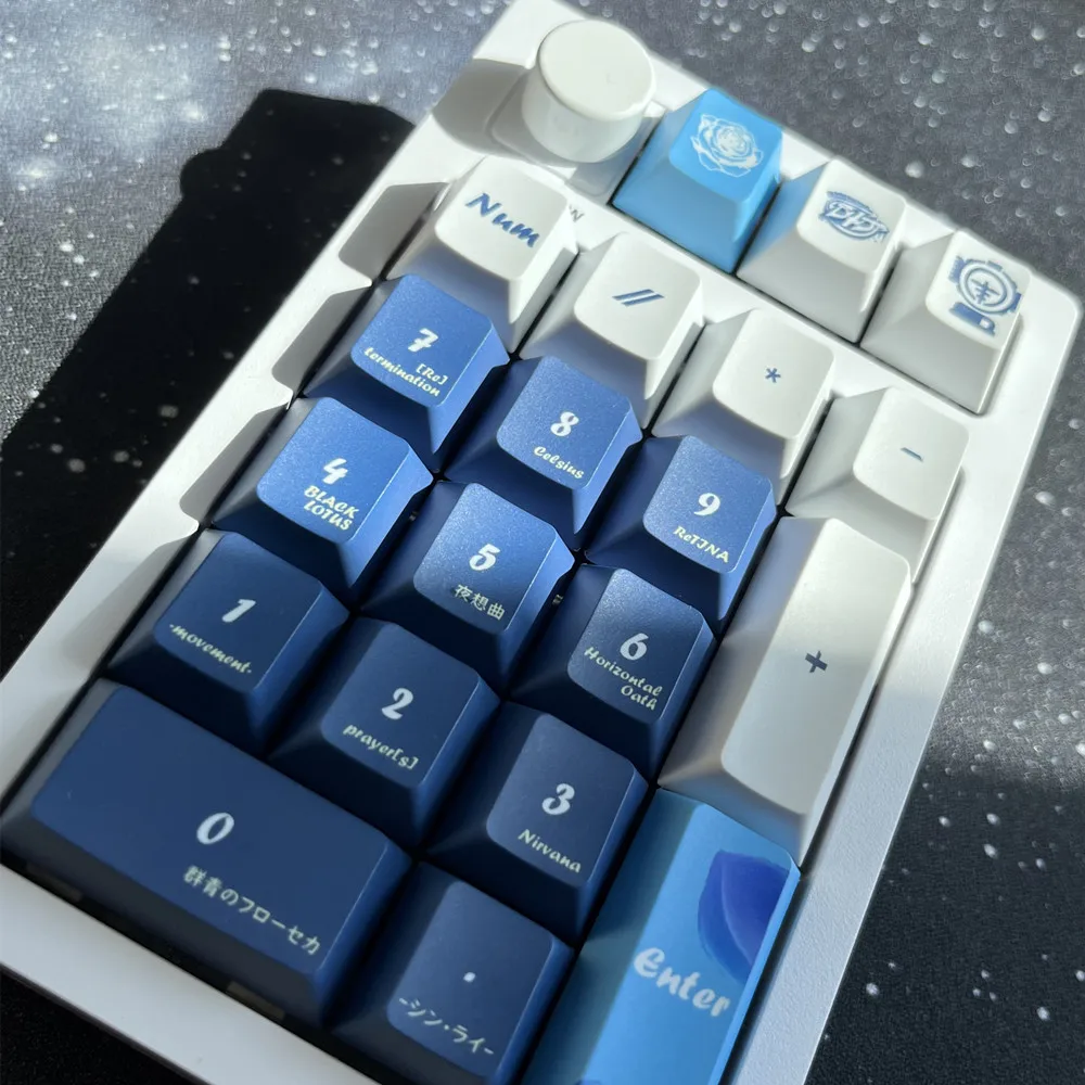 Indigo Bullet Keycap 158 teclas/juego DIY diseño personalizado cereza perfil tinte subcama ISO entrada para teclado mecánico 60% 65% 75% - imagen 5