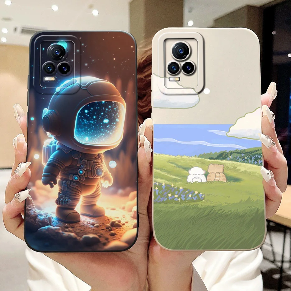 Funda de teléfono a prueba de golpes para Vivo V21e 4G, nueva moda, cubierta pintada en caramelo, Fundas suaves Coque, V21 V 21 e VivoV21e - imagen 3