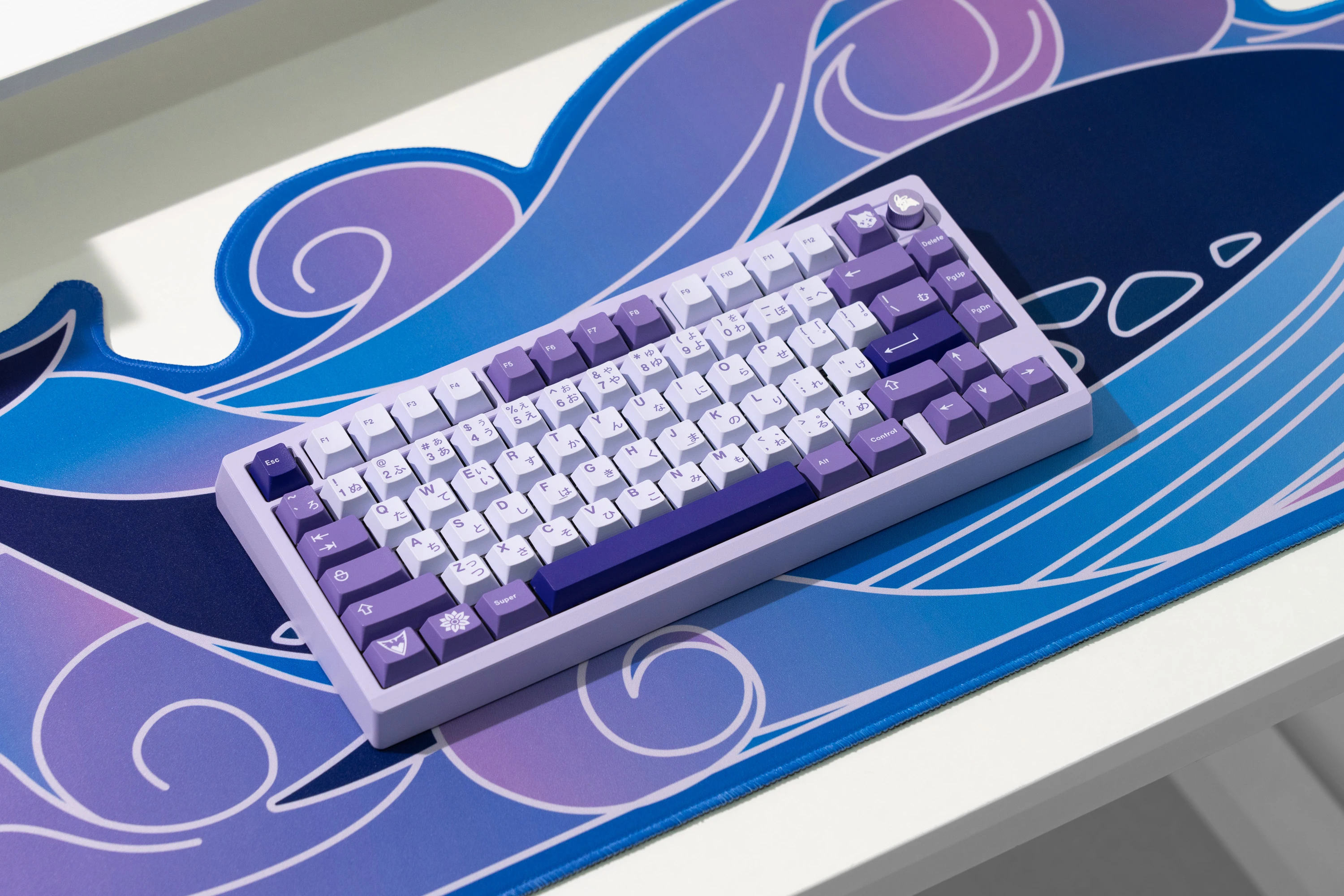 Alfombrilla de ratón de ballena púrpura ND75, alfombrilla de escritorio grande extendida para teclado y ratón, alfombrilla de ratón para juegos XXL impermeable con Base de goma antideslizante - imagen 4