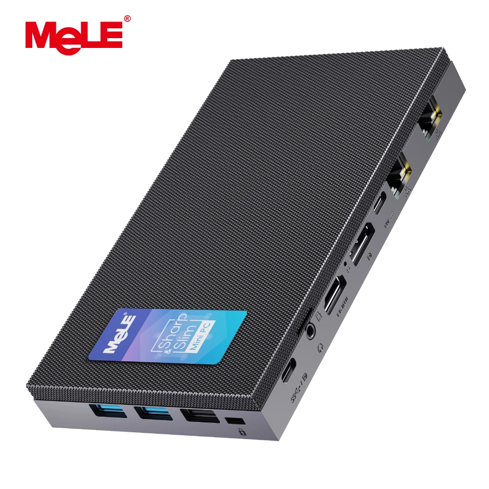 MeLE QuieterDL Mini PC sin ventilador 2,5 Gb LAN dual N100 Micro PC USB-C HDMI2.0 + DP1.4 computadoras de escritorio de triple pantalla - imagen 2