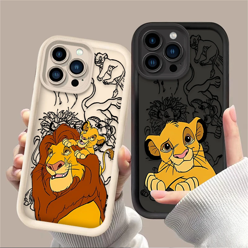 Funda Disney Rey León Simba para iPhone 16 15 14 13 12 11 Pro Max X XS X S Max XR SE 2020 7 8 Plus, funda de silicona suave a prueba de golpes