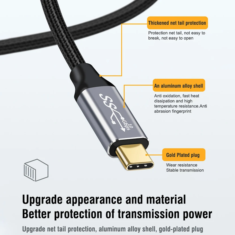 Cable USB tipo C 3,1 Gen2, cable de carga rápida de 10Gb, 4K, 5A, 100W, sincronización de datos para Macbook, teléfono móvil - imagen 5