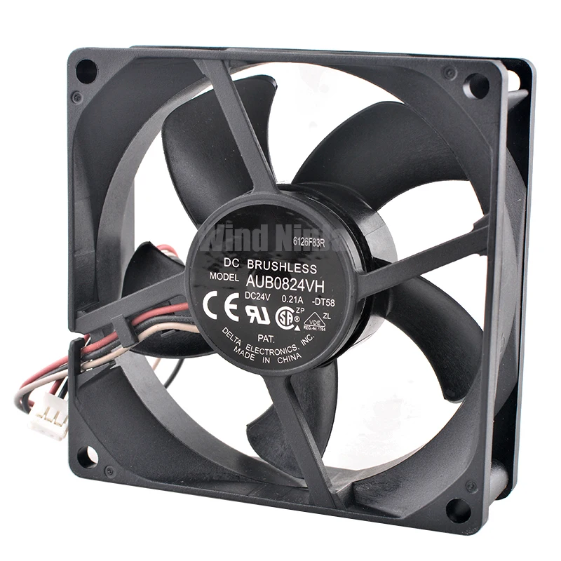 AUB0824VH Ventilador de flujo axial de 8 cm 80 mm DC24V 0.21A Conector de 3 pines Ventilador de enfriamiento de 4200 rpm para convertidor de frecuencia 80x80x25 mm - imagen 4