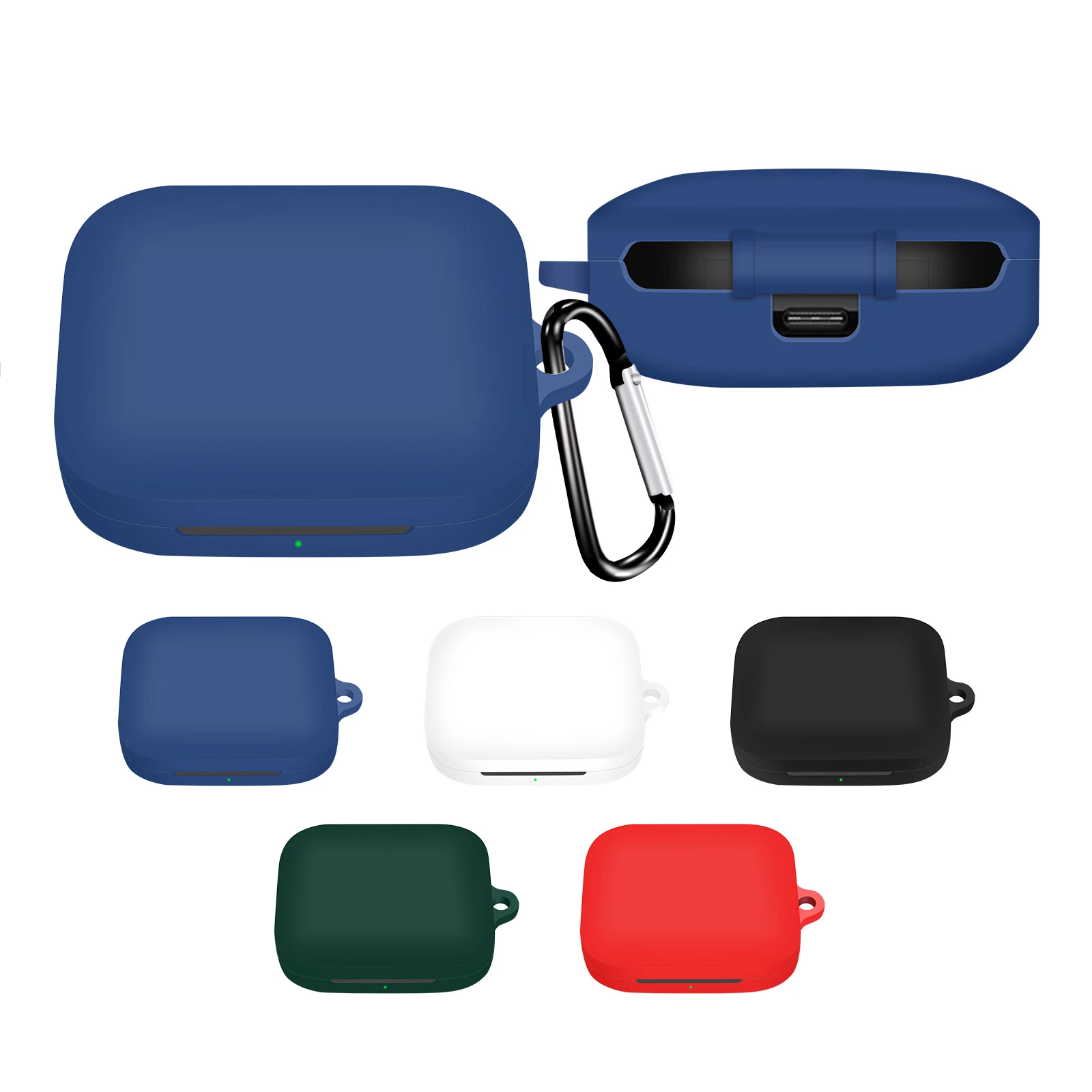 Funda protectora de silicona con gancho para auriculares, llavero para Oppo Enco X3i