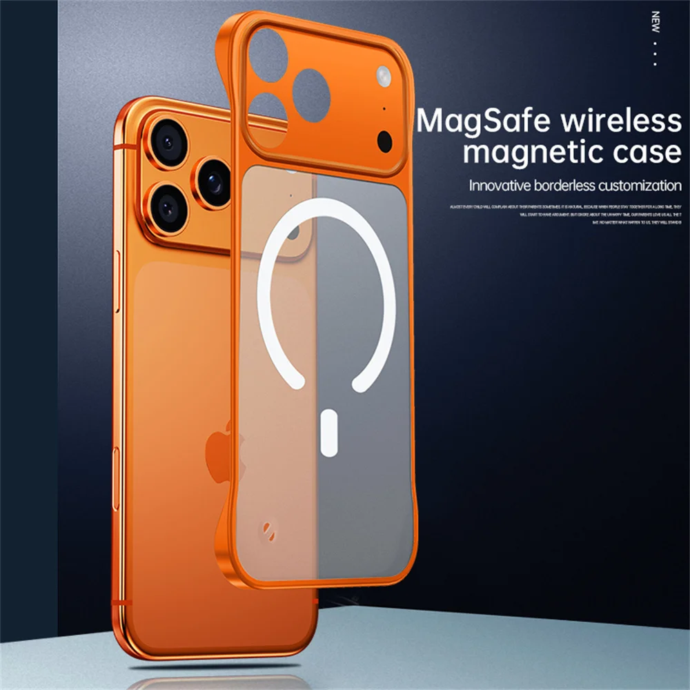 Funda de teléfono transparente sin marco magnética ultrafina para iPhone 17 Air 16 15 11 12 13 14 Pro Max para cubierta protectora Magsafe - imagen 2