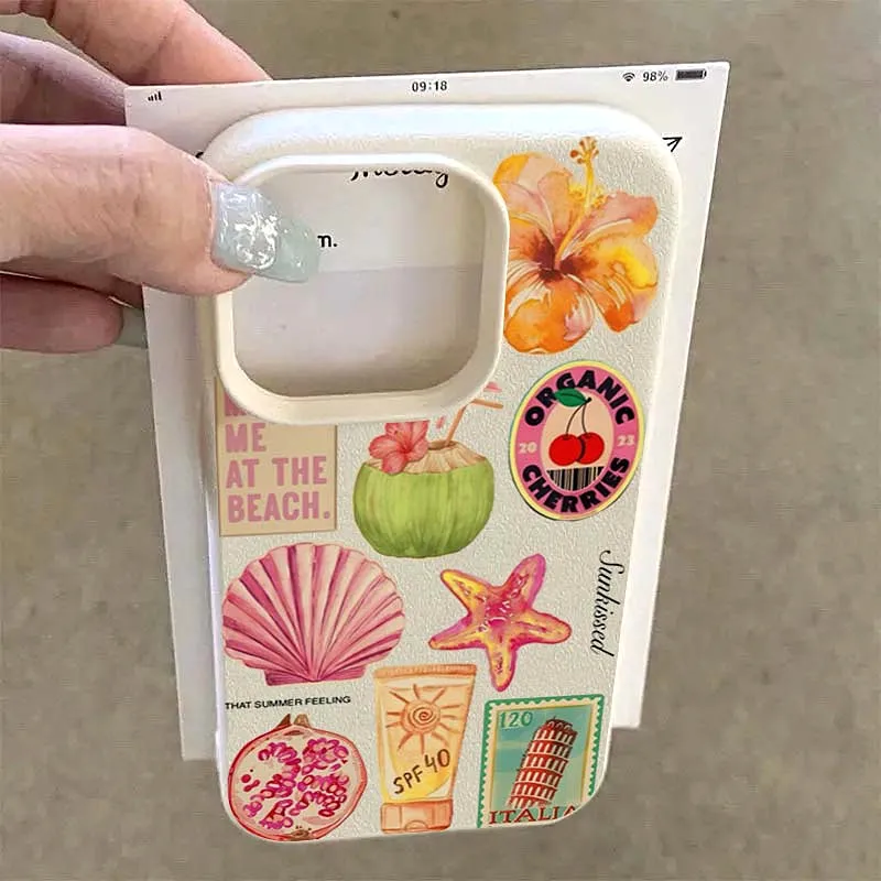 Funda de teléfono con diseño Floral de coco para IPhone 17 16 15 14 Pro 13 12 11 Max Plus XR X XS 17 Air 16E, funda de silicona suave a prueba de golpes - imagen 5