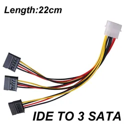 Adaptador SATA/IDE 22 cm - Molex 4P macho a SATA hembra y divisor HDD