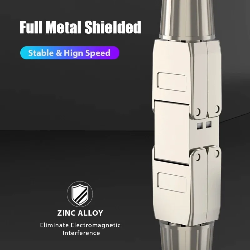 Adaptador de unión extensor de Cable Natalink Cat6A Cat7, caja de conector RJ45, conector de extensión de Cable Lan RJ45, completamente blindado sin herramientas - imagen 5