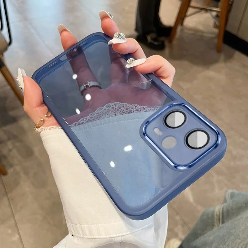 Para Xiaomi 14T 15 POCO F6 m6 X6 m7 F7 ultra funda para Poco x7 Pro C75 funda Coque Fundas transparente lente de cámara parachoques protector - imagen 4