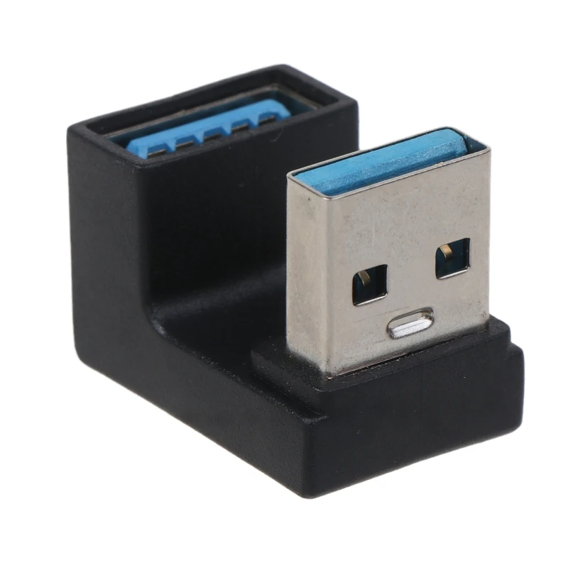 Adaptador USB tipo A, adaptador USB 3,0 en ángulo hacia arriba y hacia abajo, extensión macho A hembra de 180 grados, 5gbps, para ordenador portátil y PC - imagen 2