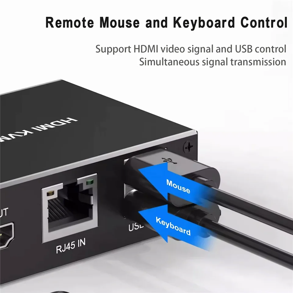 Extensor HDMI KVM 4K 200M sobre IP RJ45 Ethernet Cat6e/6 cable HDMI USB extensor transmisor receptor kit soporte ratón teclado - imagen 4