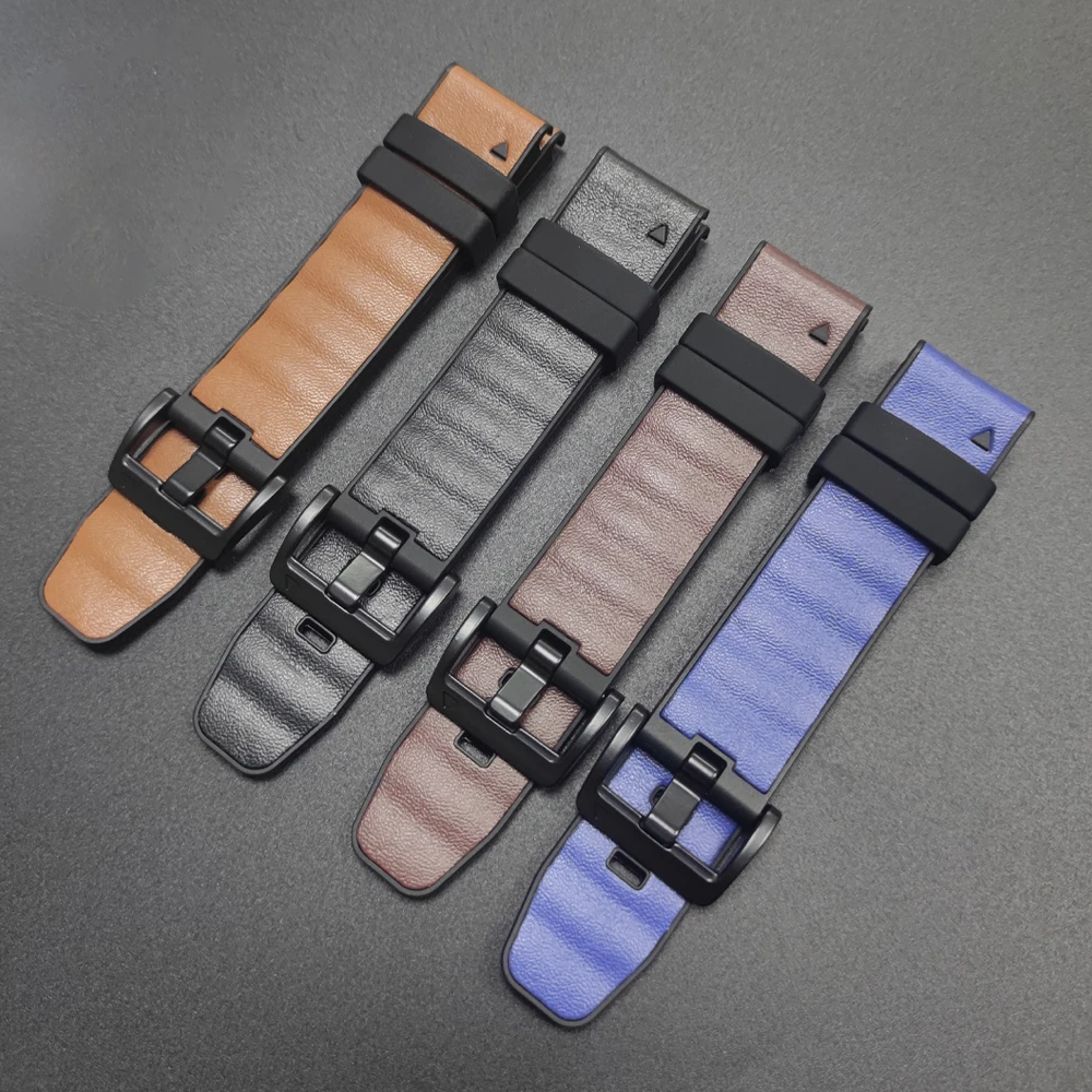 Bandas de liberación rápida de cuero + silicona 22mm 26mm para Garmin Fenix 8 Pro E 7 7X 6 6X Forerunner 970 965 955 Enduro 3 Tactix 8 Correa - imagen 5