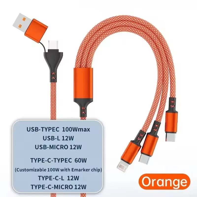 Cable de carga súper rápido 3 en 1 100W 6A tipo C para iPhone Samsung Huawei Xiaomi Micro USB tipo C cargador de teléfono Cable de datos USBC - imagen 2