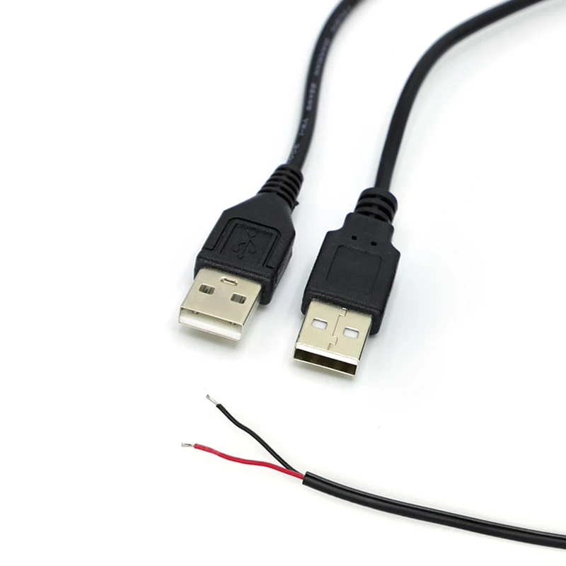10 Uds USB 2,0 enchufe macho 2pin Cable desnudo Cable de alimentación USB Cable Pigtail DIY para equipo USB instalado reemplazar reparación DIY ﻿ - imagen 5