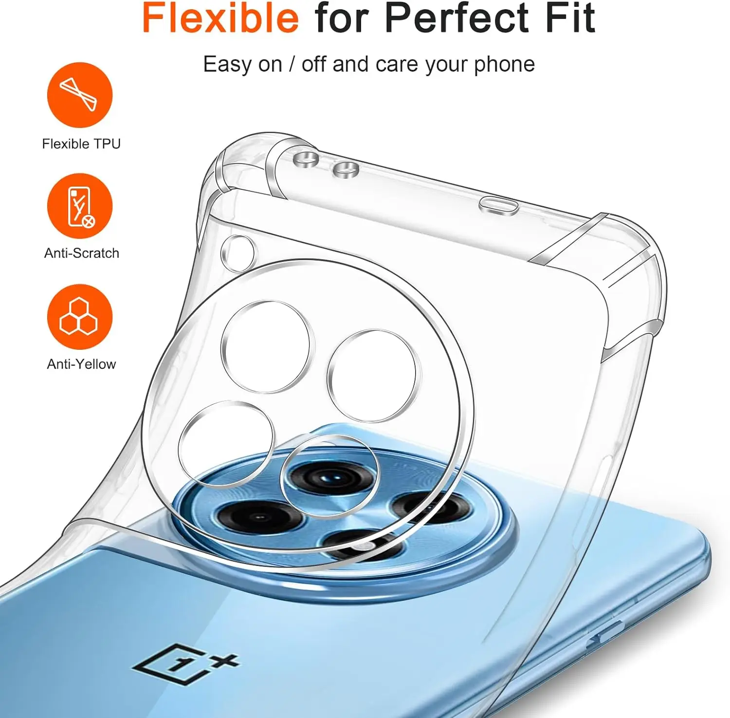 Funda de esquinas reforzadas para Oneplus ACE 3 2 Ace3 Pro 12R 11 11R, protección de cámara de TPU suave y transparente, cubierta de Airbag a prueba de golpes - imagen 4