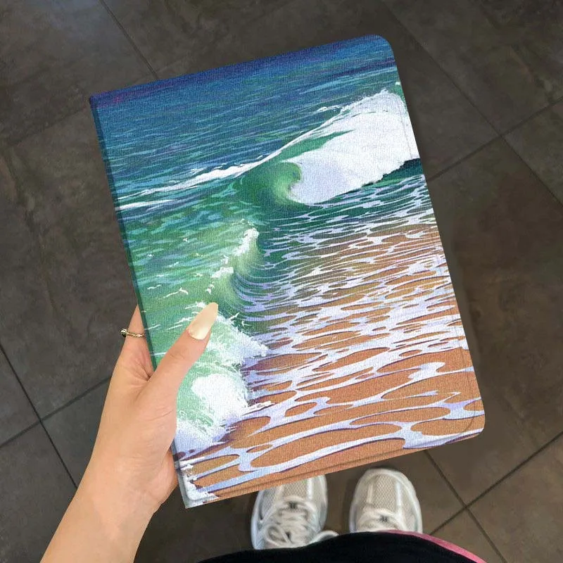 Ondulaciones de olas oceánicas azules para Samsung Galaxy Tab S7 S8 S9 S10 11 12,4 13,1 FE Plus Lite pulgadas funda para tableta