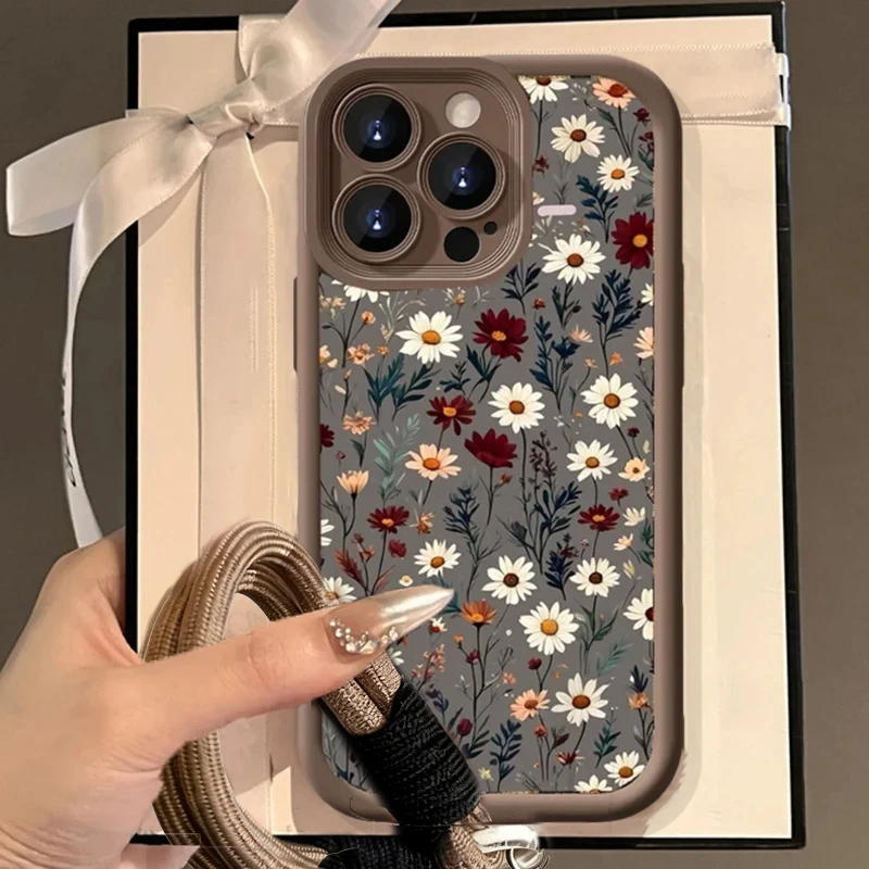 Funda con cordón y correa para muñeca de mano con bonita flor Retro para Xiaomi 15 Ultra 14T PRO 14T 13T Poco F7 X7 M7 Pro X5 X3 M6 F5 Mi 8 funda Si - imagen 2