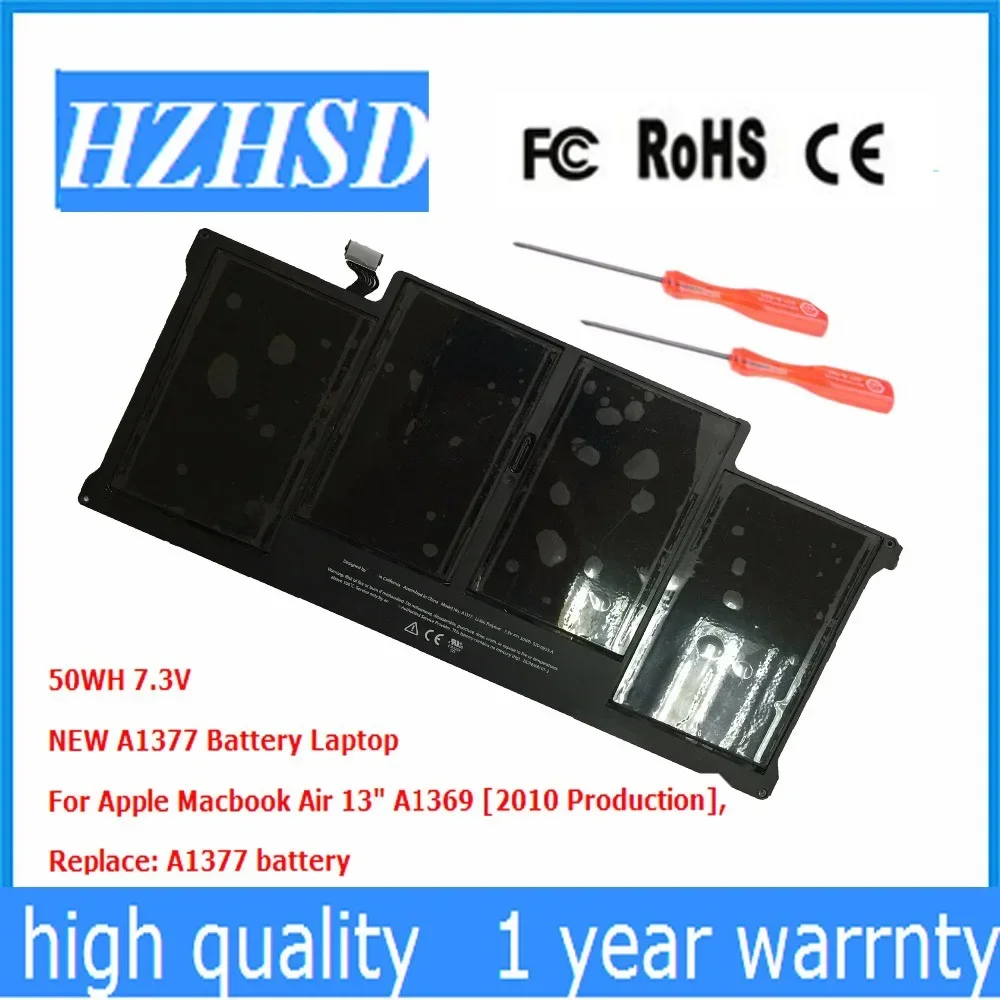 7,3 V 50Wh nueva batería Original para ordenador portátil para Apple Macbook Air 13 "A1369 A1377 finales de 2010 MC503 MC504