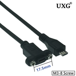 Cable Extensión Micro USB 2.0 Macho-Hembra para Panel – 25cm