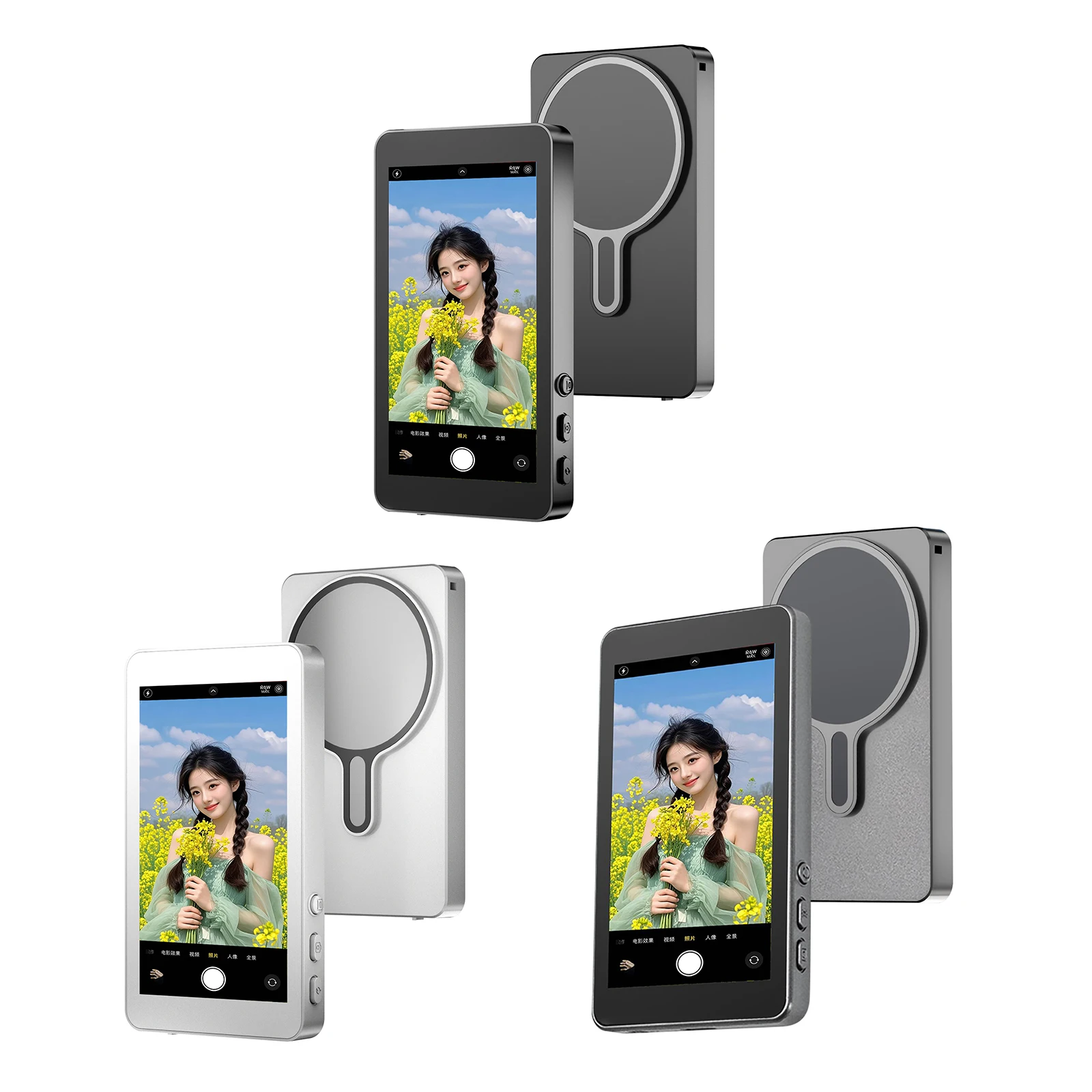 Monitor de Selfie inalámbrico magnético de 4 pulgadas para teléfono Vlog transmisión en vivo 2,4G/5G banda Dual 0,04 s baja latencia 10X Zoom 2000mAh batería - imagen 2