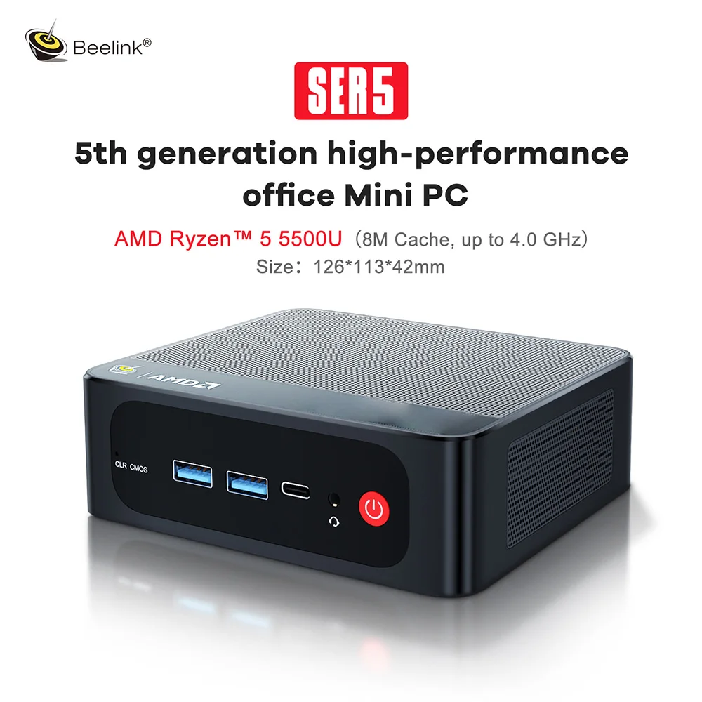 Beelink SER5 Mini PC AMD Ryzen 5 5500U DDR4 16GB SSD 500GB compatible con WiFi6 BT5.2 4K HD 1000M ordenador de escritorio - imagen 3