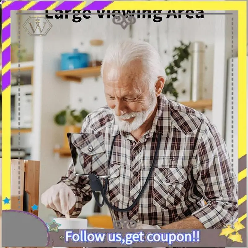 AU33-Lupa manos libres para lectura, lupa de página de lectura 5X para libros, reparación de costura para personas mayores con baja visión - imagen 3