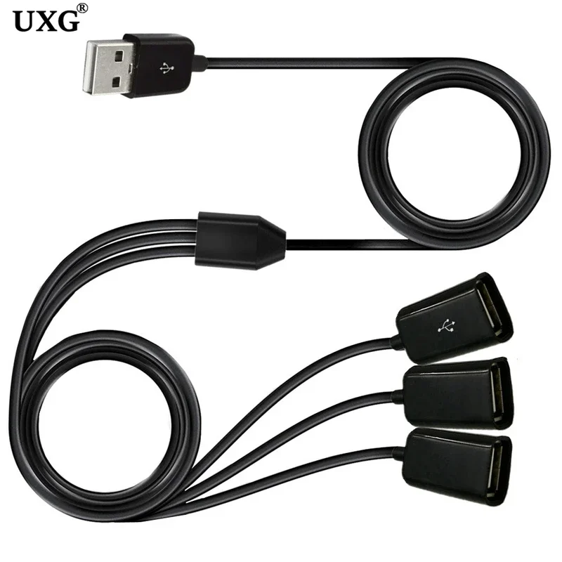 Cable Extensión USB 3 en 1 1m 0,3m Carga Rápida 3A Cable Divisor Macho Hembra 1 a 3 Cables - imagen 2