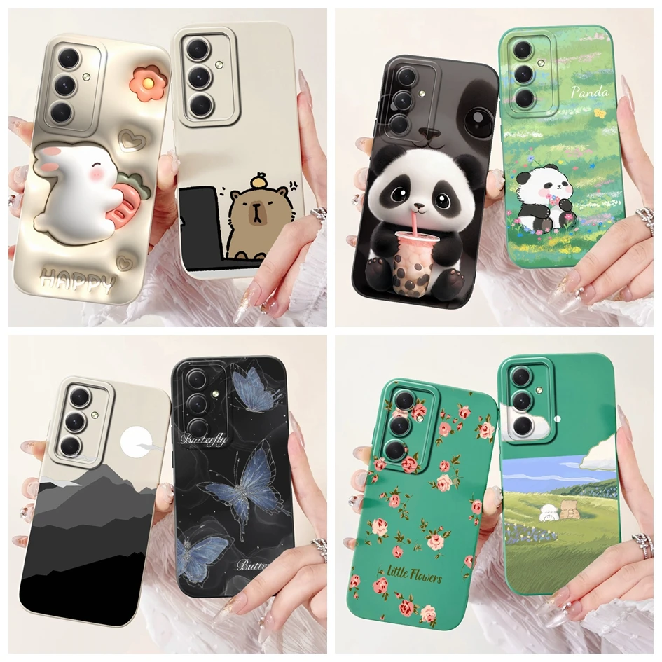 Funda de silicona suave para Samsung A35 A55, cubierta trasera mate para Samsung A25, A15, A 55