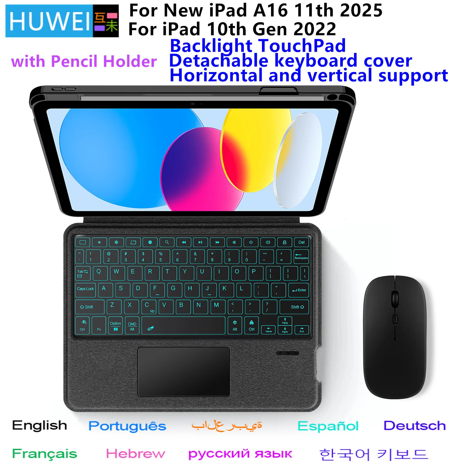 Funda con teclado mágico para iPad A16, 11 pulgadas, 2025, iPad 11. °, funda con soporte para nuevo iPad 11. a 10 a generación, A3354 A3355 A3356 - imagen 2