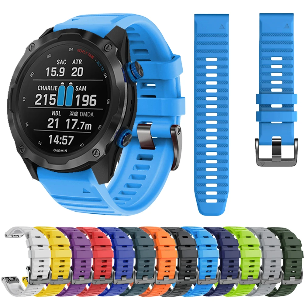 Correa de reloj Quickfit de 22 y 26mm para Garmin Descent Enduro 2 Mk2/Mk2i/Mk1/Epix Pro G1 D2, correa de silicona suave para deportes al aire libre