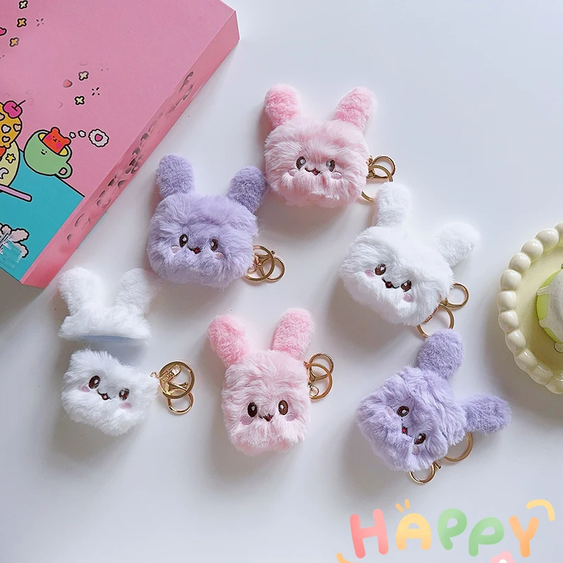 Funda divertida y esponjosa de felpa cálida para mujeres y niñas para Airpods Pro 3 2 1 Air Pods Pro2 2.a y tercera generación, funda para auriculares de piel de dibujos animados - imagen 2