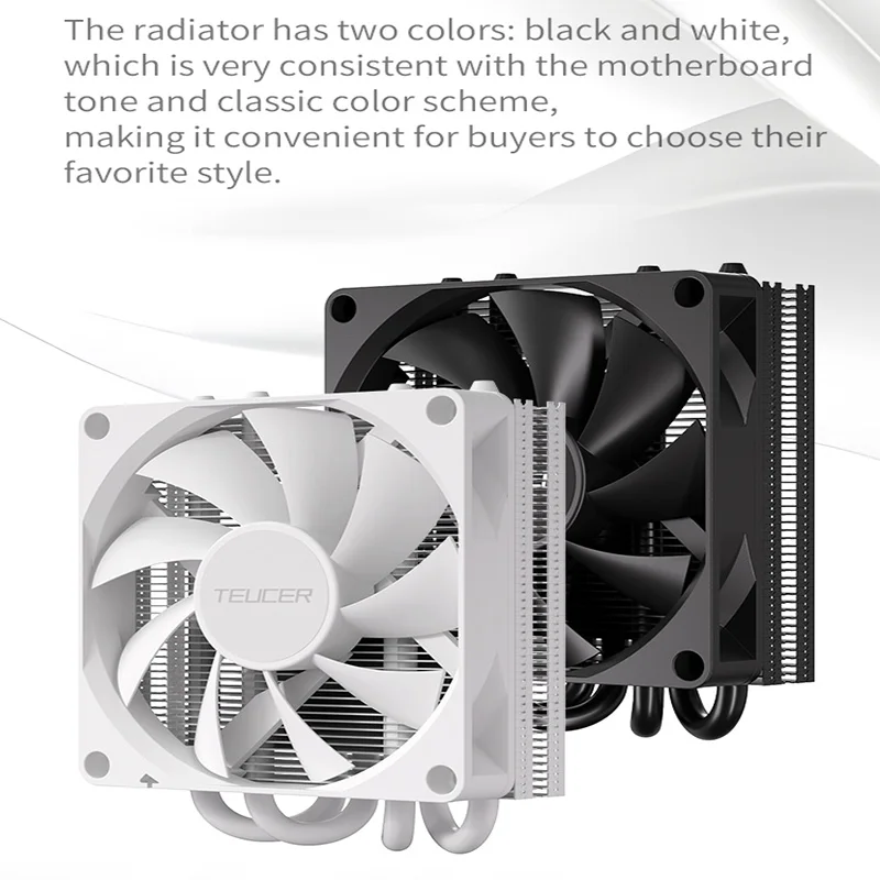 TEUCER-enfriador de CPU de presión baja, 55mm, perfil bajo, 6 tubos de calor, ventilador PWM de 92mm, LGA115x/1200/1700/AM4/AM5 ITX, minicargador de aire - imagen 2
