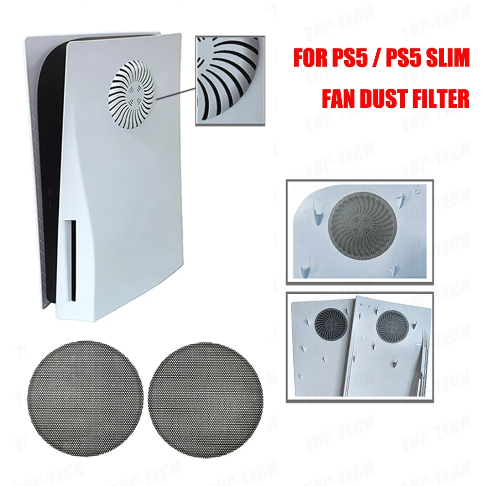 Ventilador con filtro de polvo para PS5 / PS5 Slim, accesorios de consola de juegos, 2/4 piezas