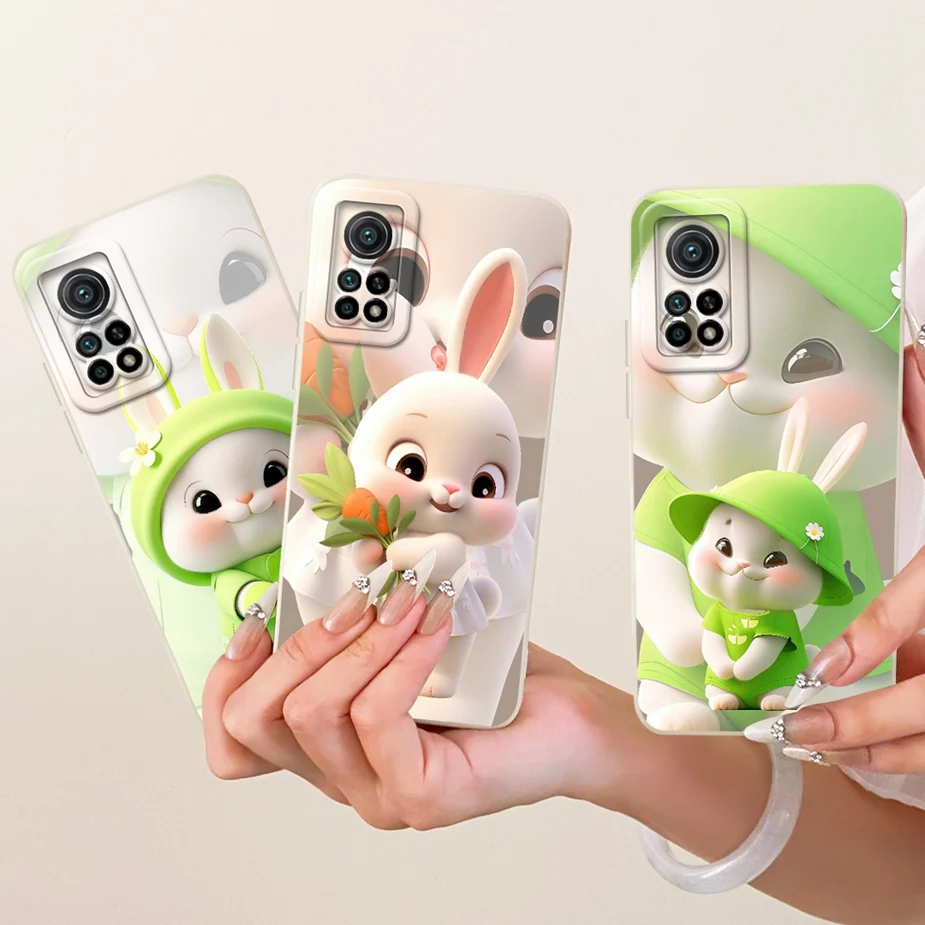 Para Xiaomi Mi 10T Pro 5G funda bonita de dibujos animados de conejo fundas de teléfono a prueba de golpes para Xiaomi Mi 10T Pro 10TPro Mi10T 5G Fundas suaves
