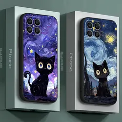 Funda Honor para Móvil TPU – Gato bajo Cielo Estrellado