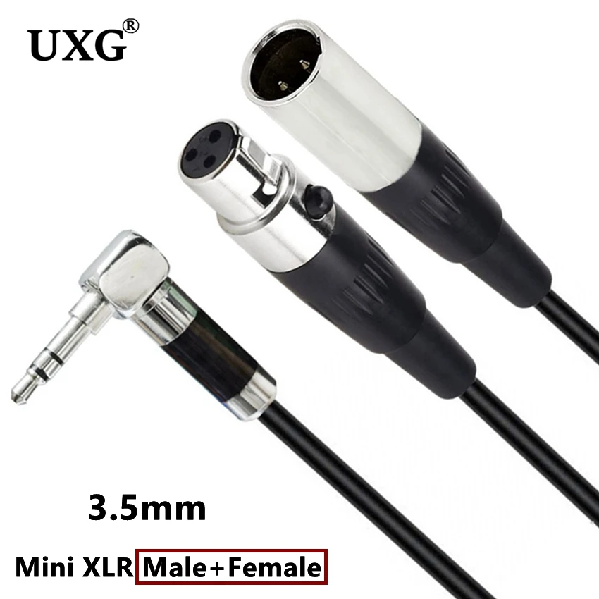 Doble Mini 3 pines XLR macho hembra a 3,5mm 1/8 "TRS macho enchufe 3,5 Mm Audio Y Cable 0,5 m 1,8 m para cámara SLR micrófono - imagen 4